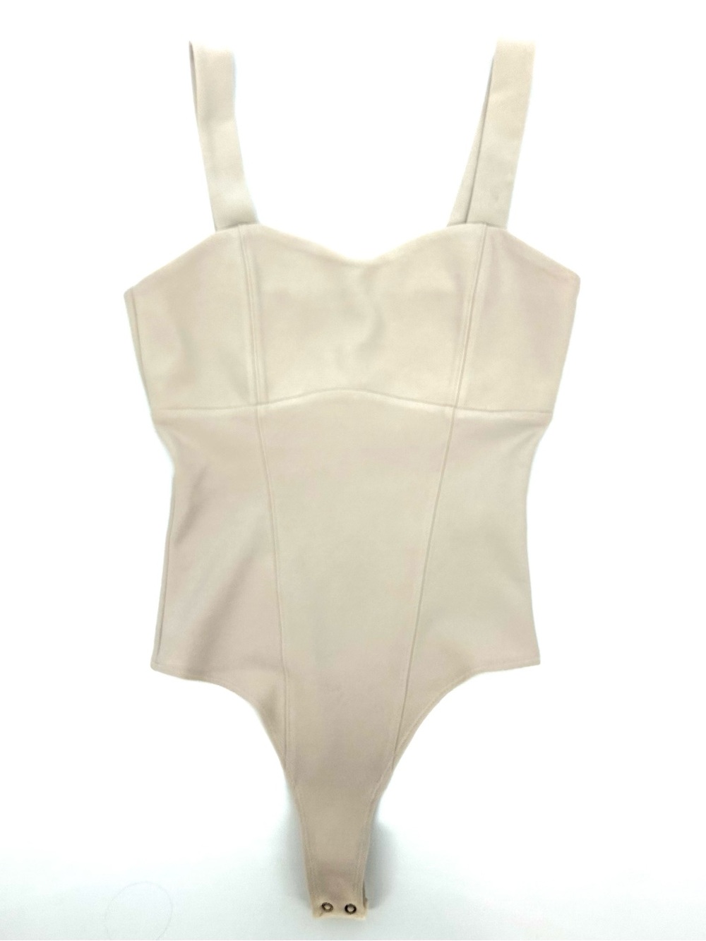 Abercrombie & Fitch Crepe Sweetheart Bodysuit Ivory